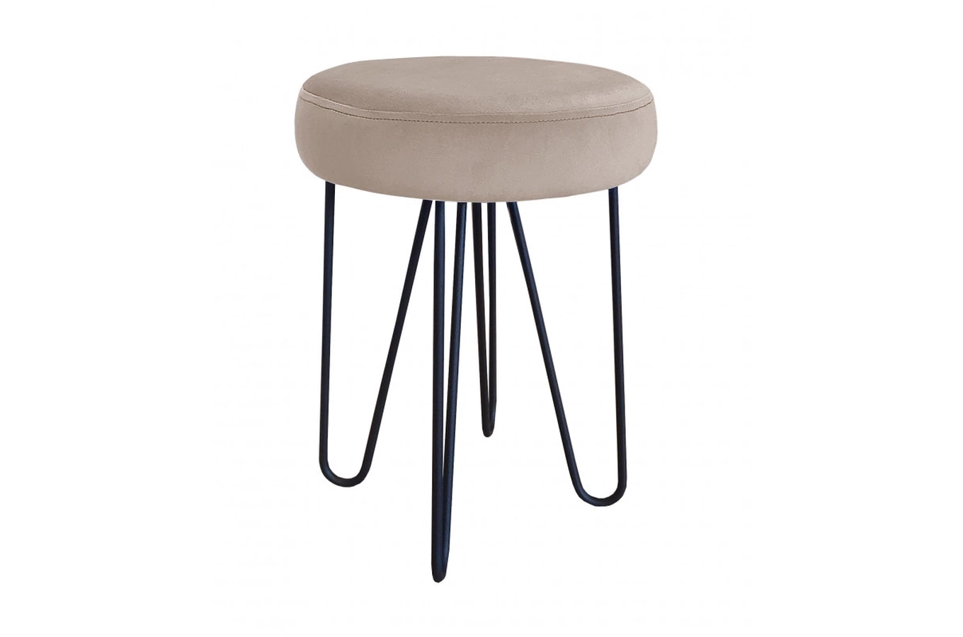 Tapicerowany taboret SECONDO na metalowych nogach / kolor tkaniny + podstawy do wyboru!