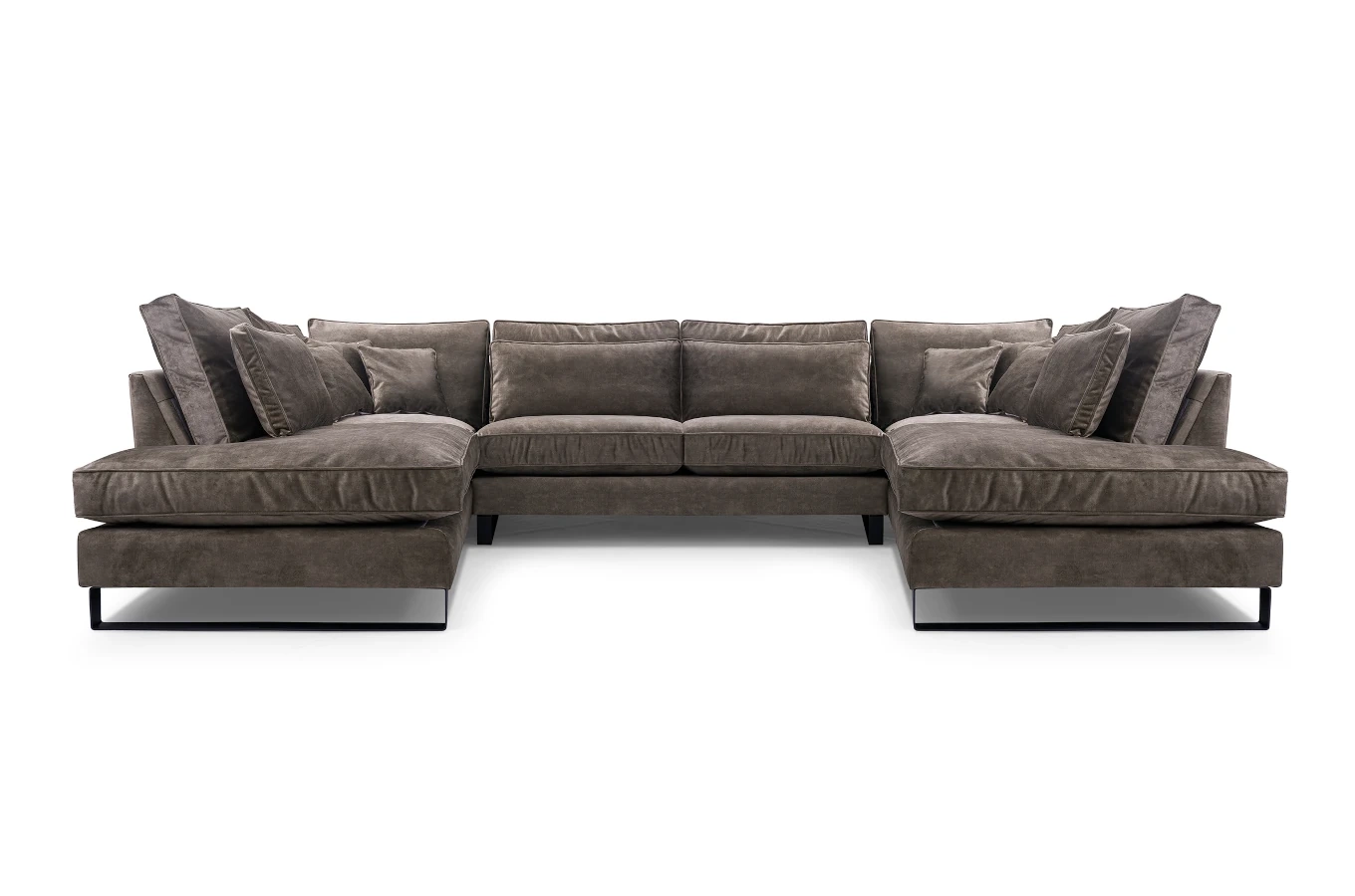 Nowoczesny narożnik LAURENTIA U z metalowymi nogami