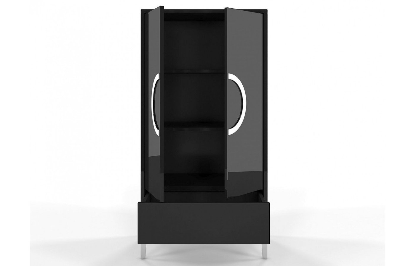 Czarna wysoka nowoczesna komoda Dancan EVA połysk / szer. 60 cm