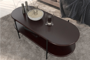 Stolik drewniany bukowy Skandica DOTA w kolorze palisander na metalowych nogach