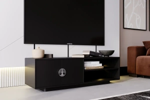 Czarna szafka RTV Dancan LOTTA / szer. 139 cm