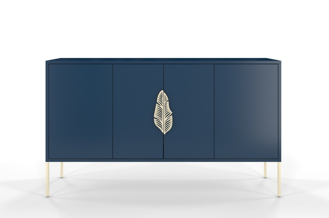 Granatowa komoda Skandica MERLIN ze złotymi dodatkami / szer. 138 cm