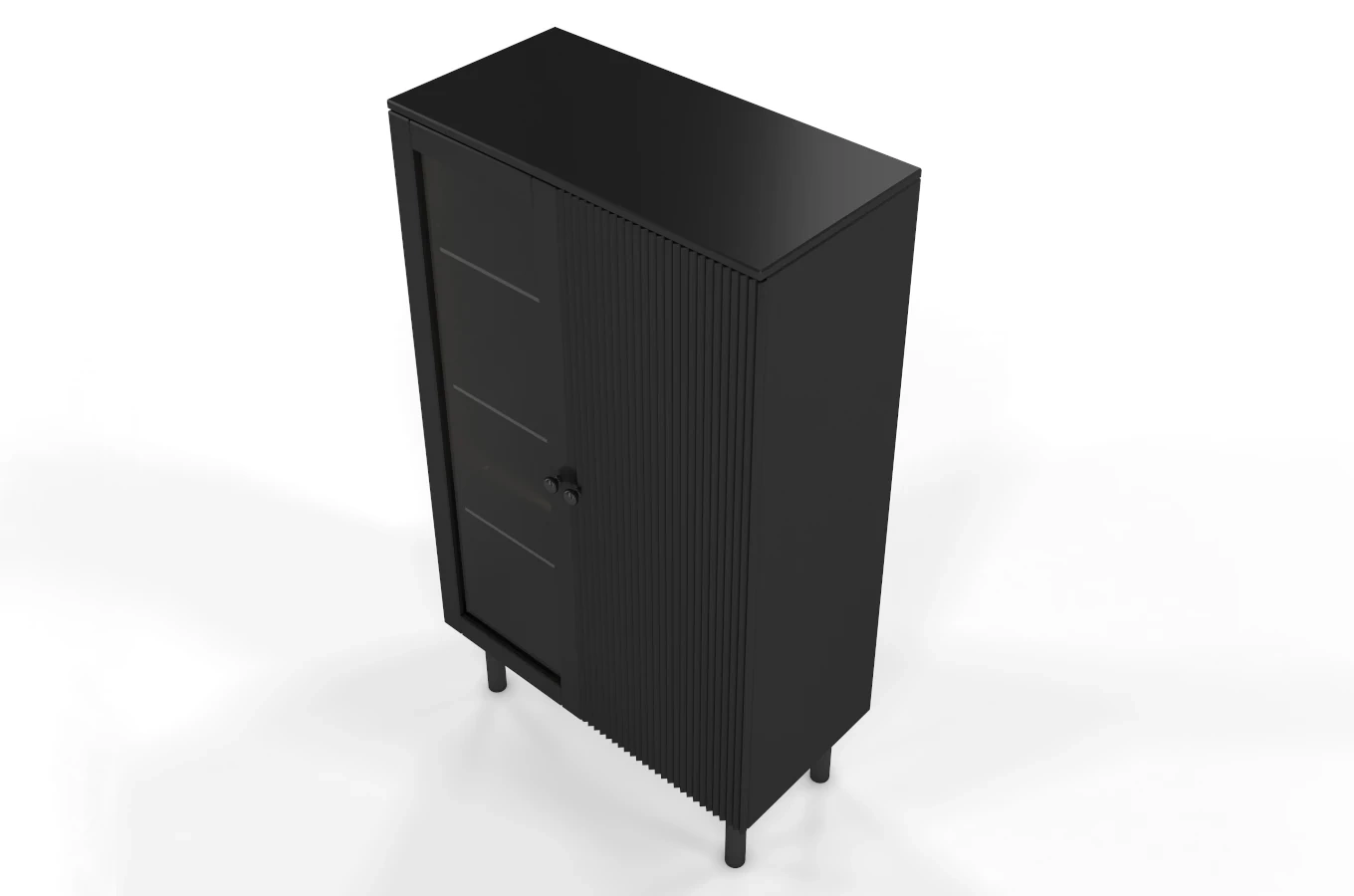 Czarna witryna Visby NORVIK High / szer. 80 cm