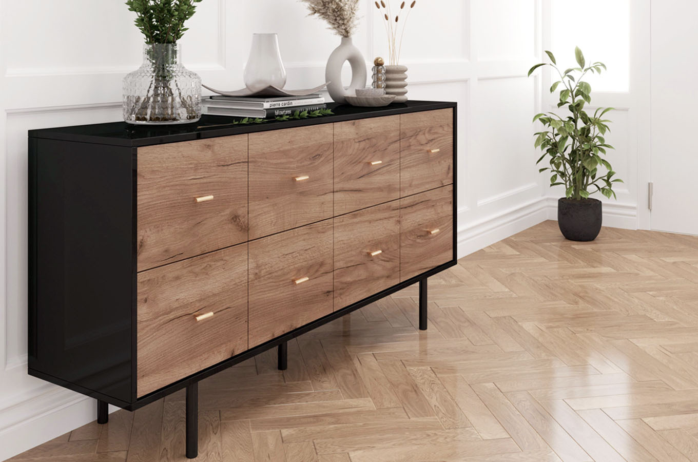 Elegancka komoda Skandica MAUD / szer. 163 cm