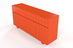 Nowoczesna komoda z frontami 3D Skandica CUBO LONG / kolor marsala / szer. 169 cm