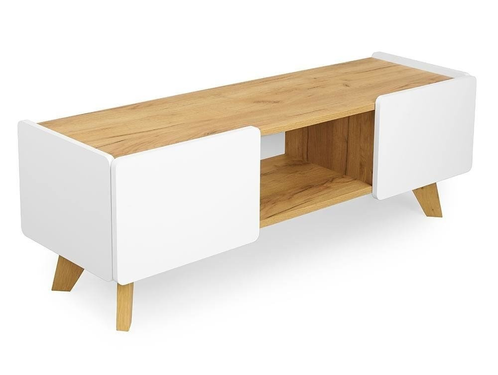 Szafka RTV Skandica LETT 02 na dębowych nogach / szer. 135 cm