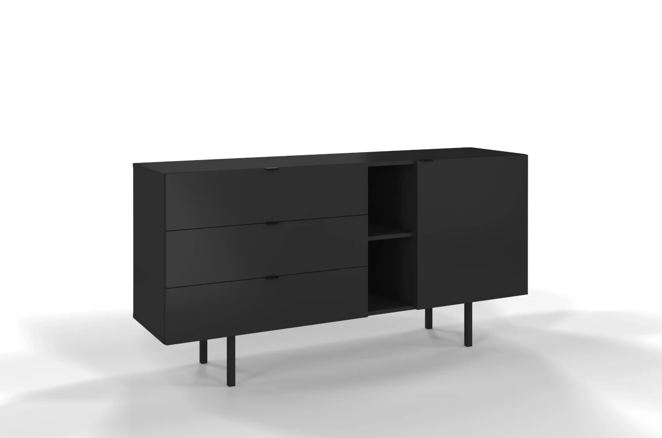 Nowoczesna czarna komoda z szufladami Skandica MYWAY / szer. 160 cm