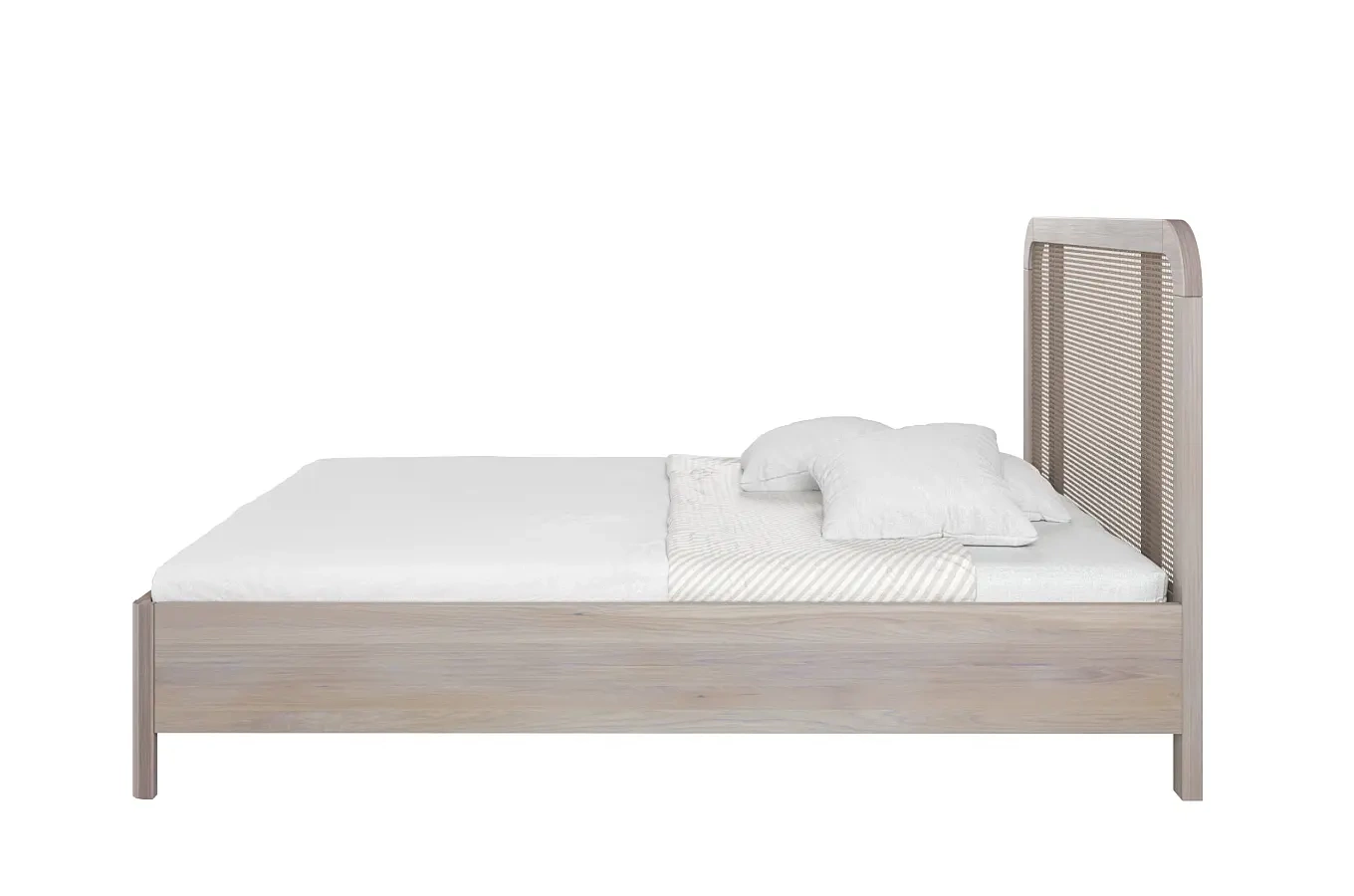 Łóżko drewniane dębowe z rattanem Skandica HARMARK