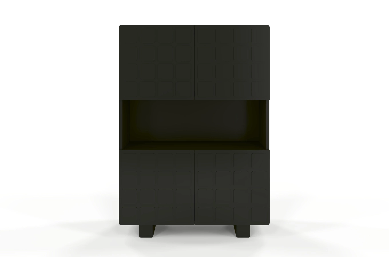 Nowoczesna komoda z frontami 3D Skandica CUBO HIGH / kolor czarny / szer. 85 cm