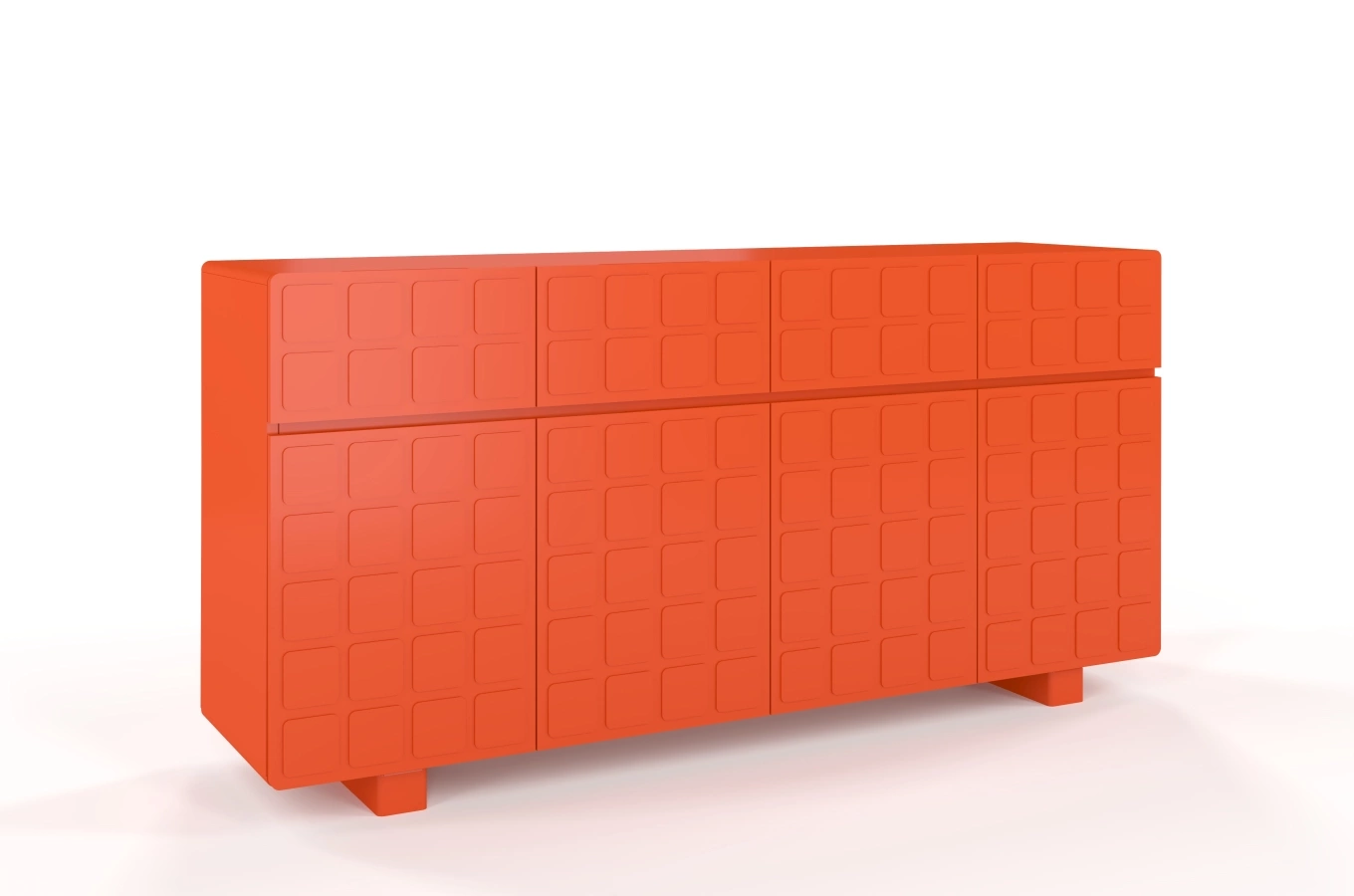 Nowoczesna komoda z frontami 3D Skandica CUBO LONG / kolor marsala / szer. 169 cm
