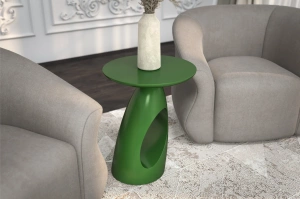 Stolik drewniany Kayani ISLAND różne kolory, wys. 40 cm / kolor groszkowa zieleń