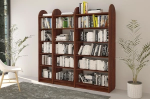 Regał drewniany sosnowy Visby KLIPPEN / szerokość 80 cm, kolor orzech