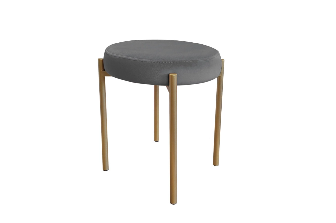 Tapicerowany taboret TERZO na metalowych nogach / kolor tkaniny + podstawy do wyboru!