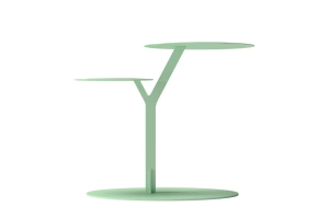 Metalowy stolik pomocniczy do salonu Kayani IROKO / kolor pudrowa zieleń