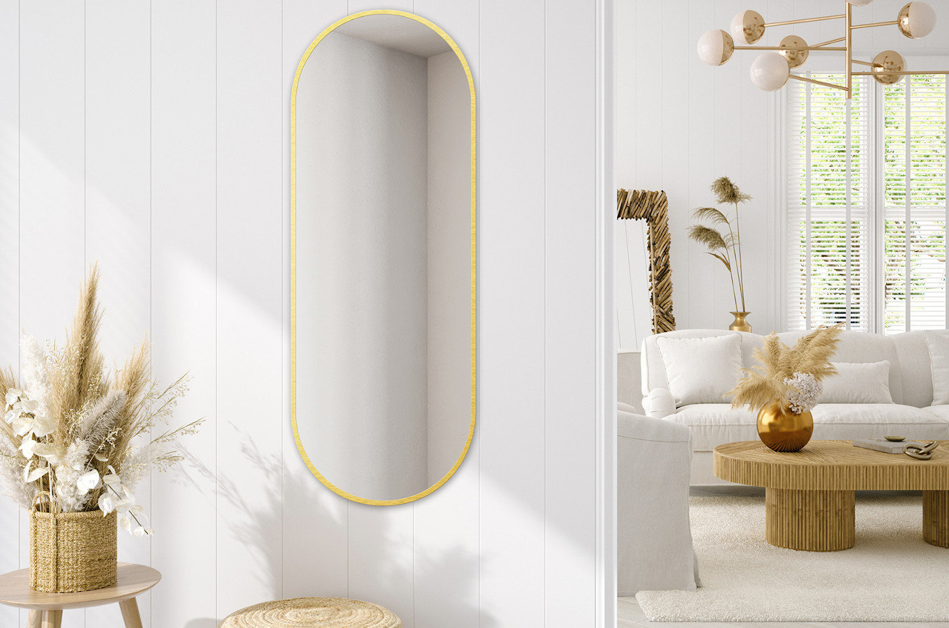 Owalne lustro KORIA Delicate / rama dostępna w 5 kolorach