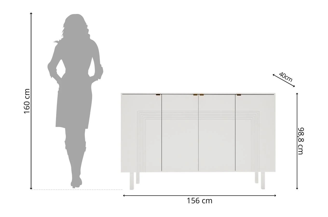Biała komoda Dancan YOKO / szer. 156 cm