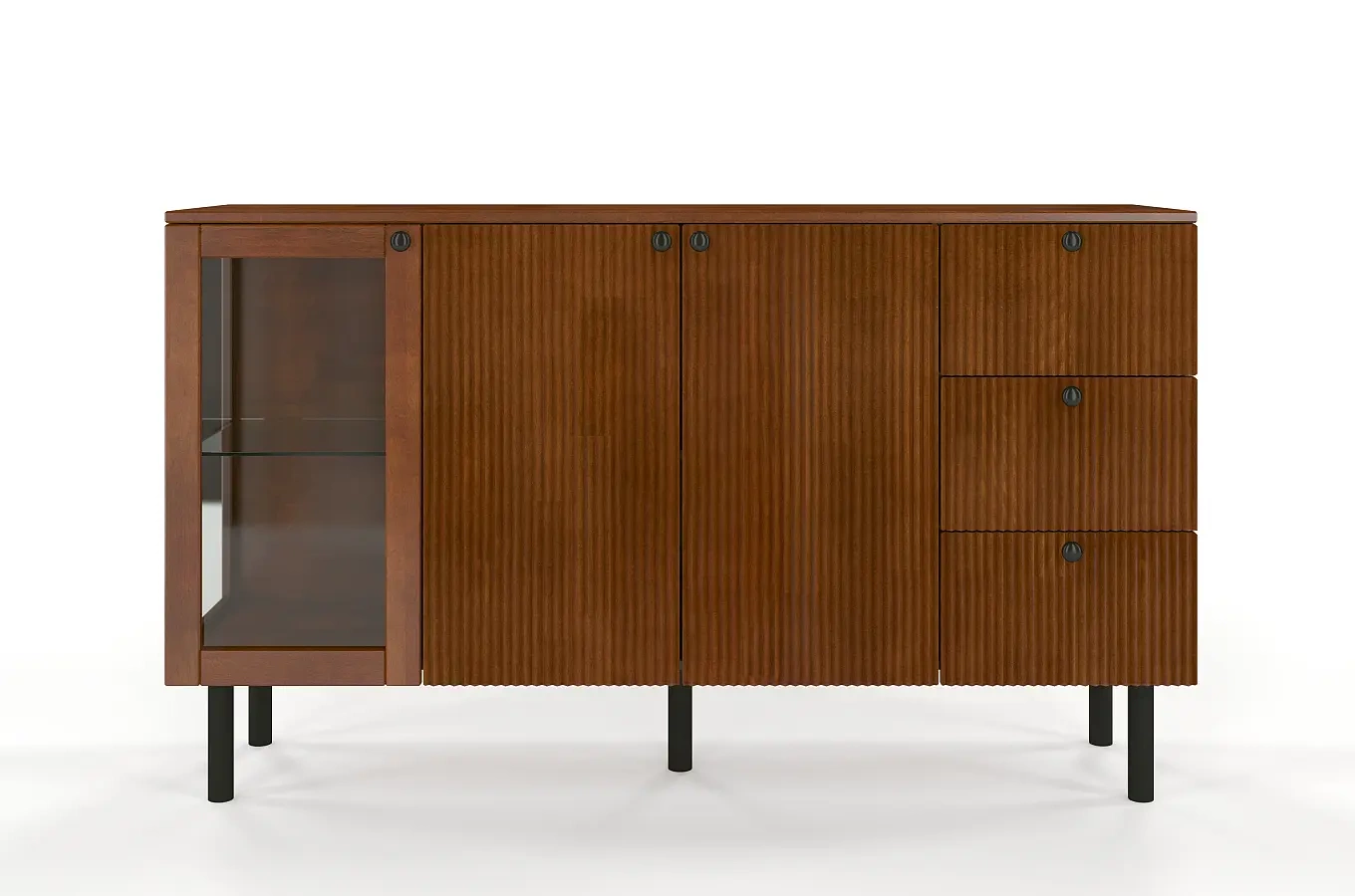 Komoda bukowa Visby Norvik / szerokość 160 cm / kolor orzech