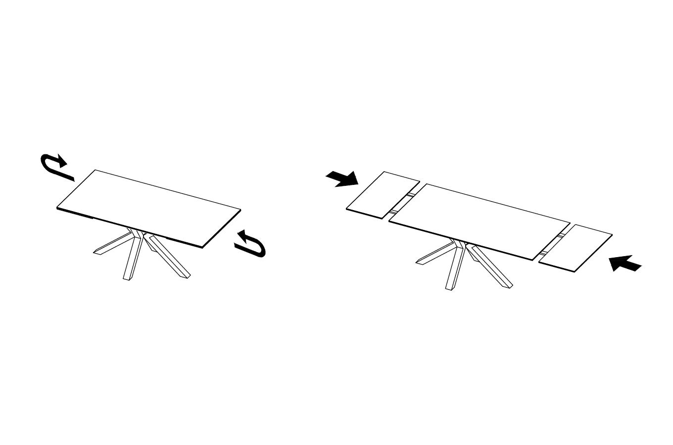 Nowoczesny rozkładany stół NAGANO z ceramicznym blatem na metalowych nogach, kolor ciemne drewno / 160-240 x 90 cm