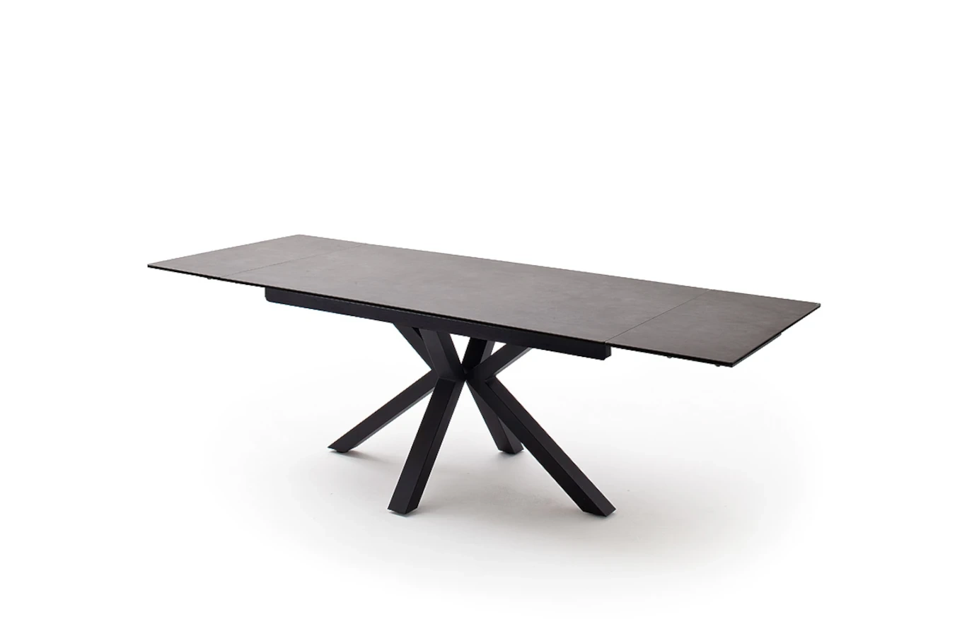 Nowoczesny rozkładany stół NAGANO z ceramicznym blatem na metalowych nogach, kolor antracyt / 160-240 x 90 cm