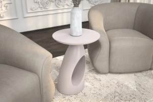 Stolik drewniany Kayani ISLAND różne kolory, wys. 40 cm / kolor biały