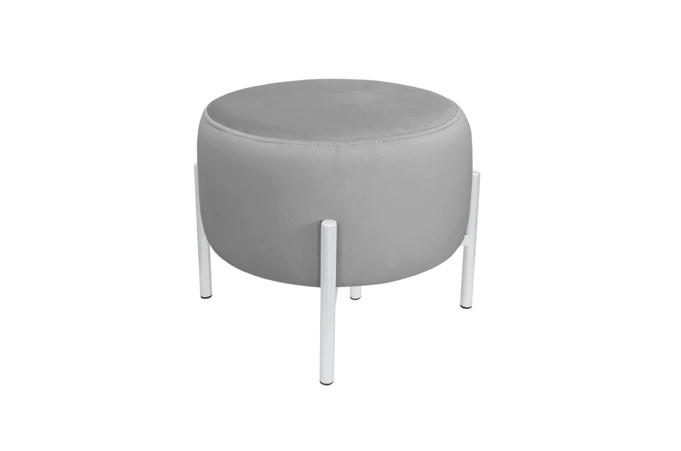 Tapicerowany okrągły puf OTTO na metalowych nogach / kolor tkaniny + podstawy do wyboru!