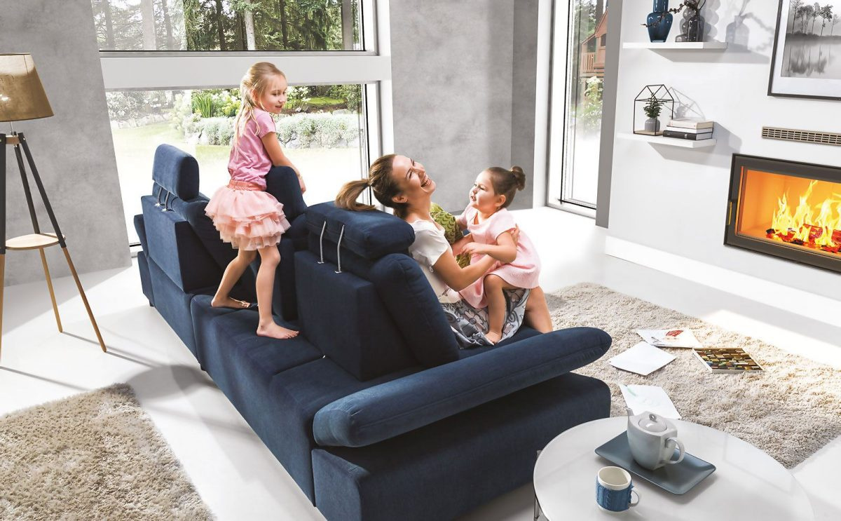 Nowoczesny narożnik VERONA z funkcją spania i pojemnikiem na pościel