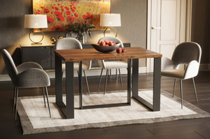 Nowoczesny rozkładany stół BORYS MAX na metalowych nogach 130-250 x 85 cm (dąb stirling)