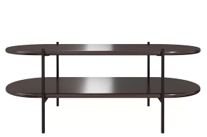 Stolik drewniany bukowy Skandica DOTA w kolorze palisander na metalowych nogach