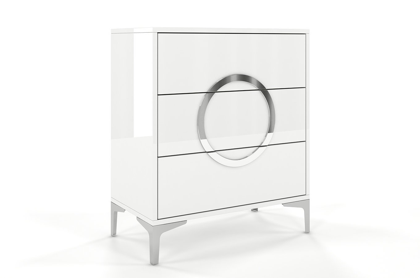 Biała nowoczesna komoda Dancan BRITT połysk / szer. 70 cm