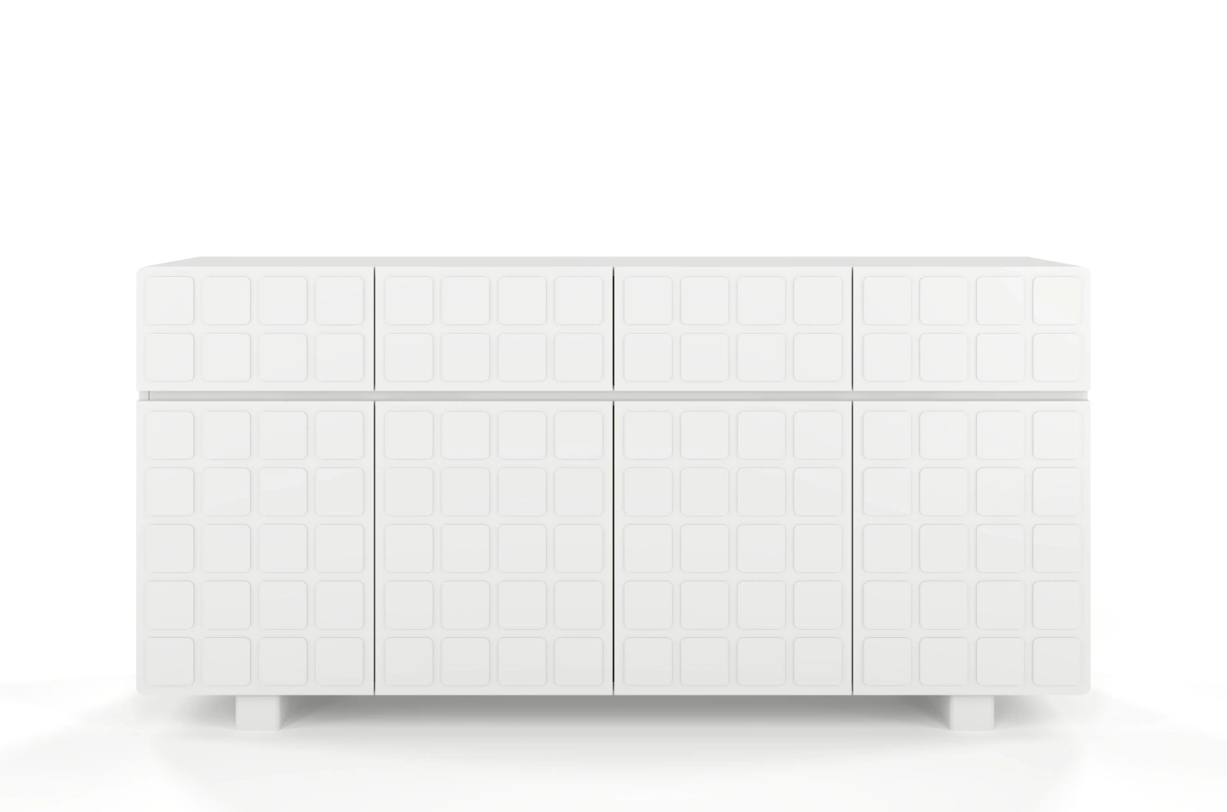 Nowoczesna komoda z frontami 3D Skandica CUBO LONG / kolor biały / szer. 169 cm