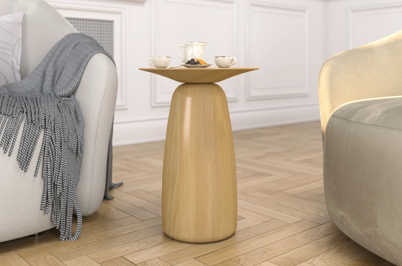 Stolik drewniany Kayani BAOBAB 44 różne kolory, wys. 44 cm