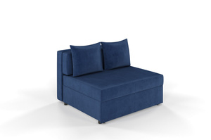 Granatowa rozkładana sofa Dancan OLGA z funkcją spania i pojemnikiem na pościel / szerokość 116 cm
