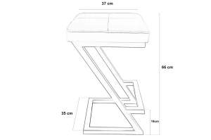 Tapicerowany hoker DIZI na metalowych nogach / kolor tkaniny + podstawy do wyboru!
