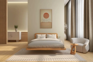 Wysyłka w 48h! Łóżko lewitujące drewniane bukowe Skandica JAPANDIC / 120x200 cm, kolor naturalny