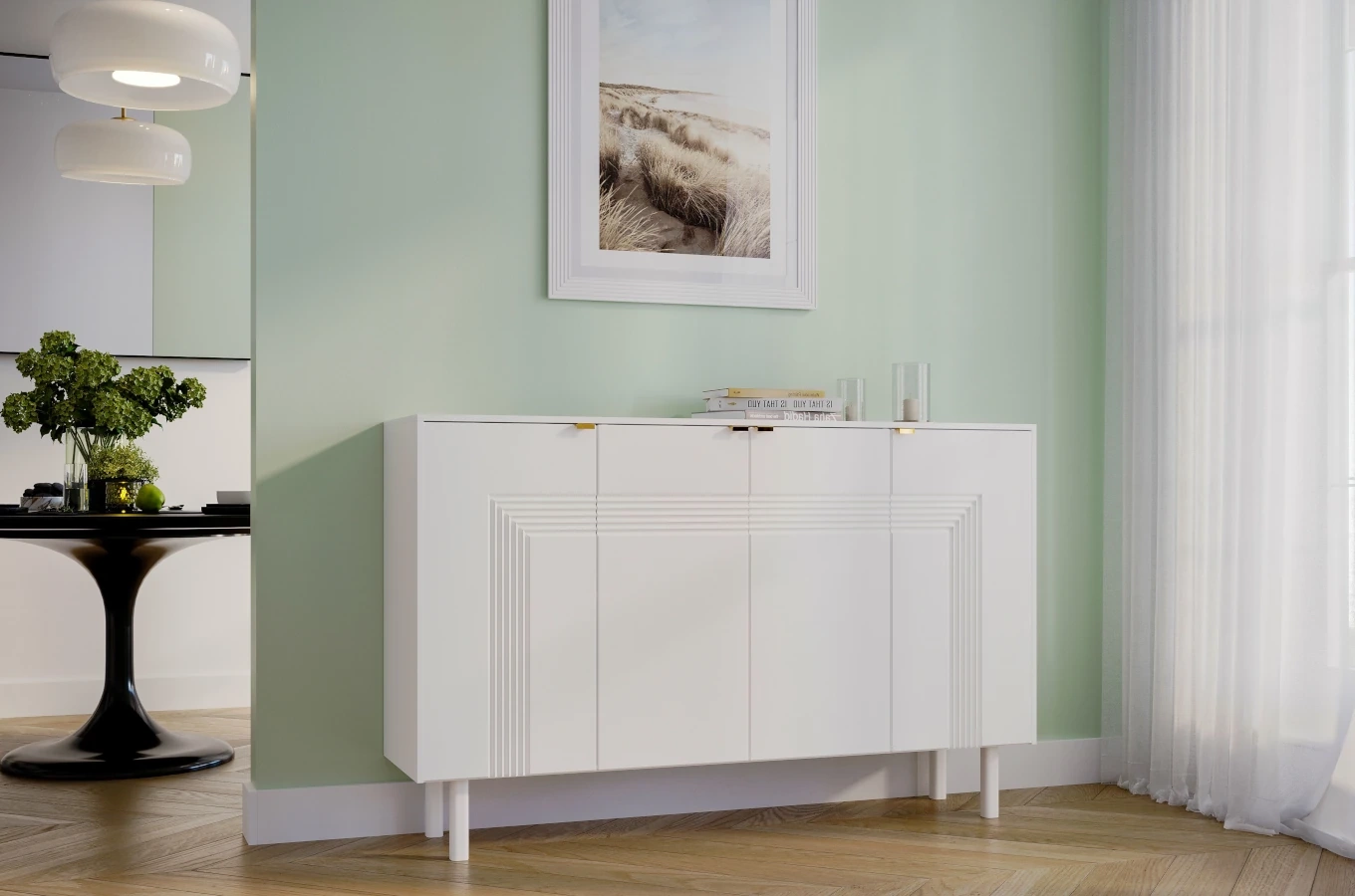 Biała komoda Dancan YOKO / szer. 156 cm