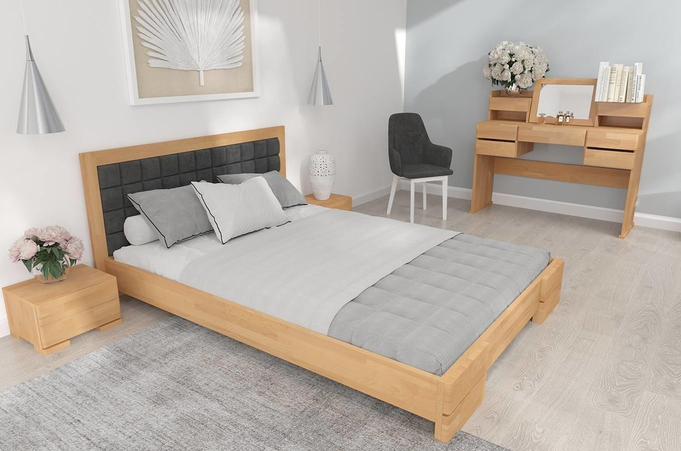 Drewniana szafka nocna bukowa Visby Sandemo 1S / kolor orzech