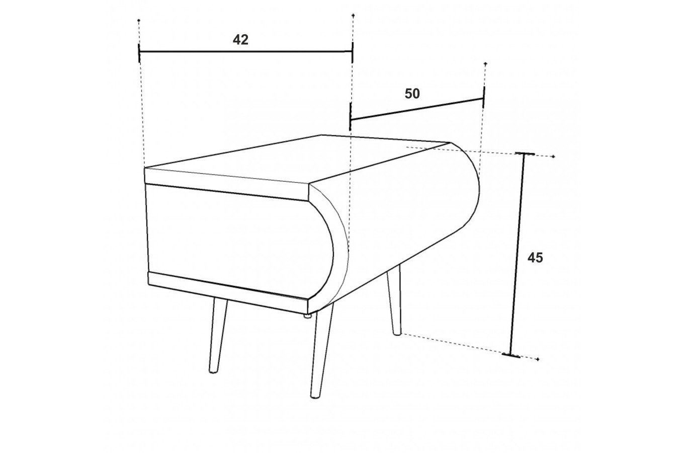 Drewniana szafka nocna LUKA / szer. 42 cm