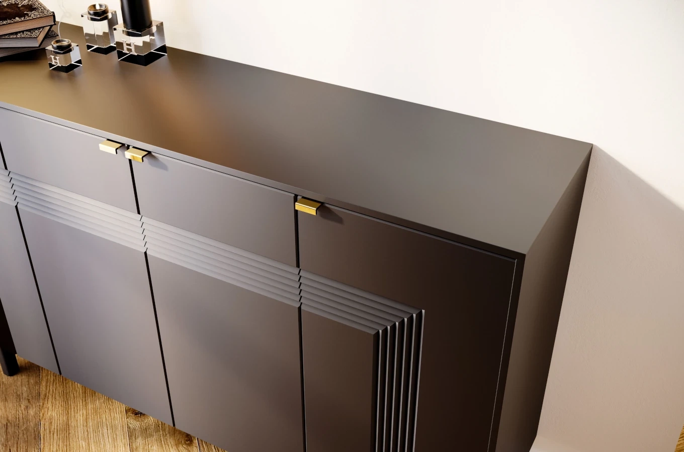 Czarna komoda Dancan YOKO / szer. 156 cm