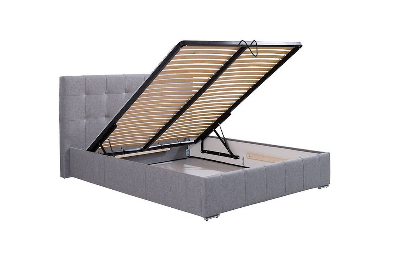 Klasyczne łóżko tapicerowane do sypialni ARIANNA z przeszyciami na zagłówku