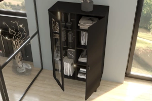 Czarna witryna Visby NORVIK High / szer. 80 cm