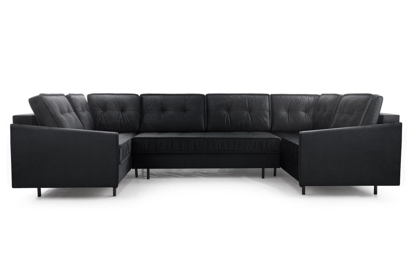 Duży nowoczesny narożnik ZANZIBAR U z funkcją spania i pojemnikiem na pościel