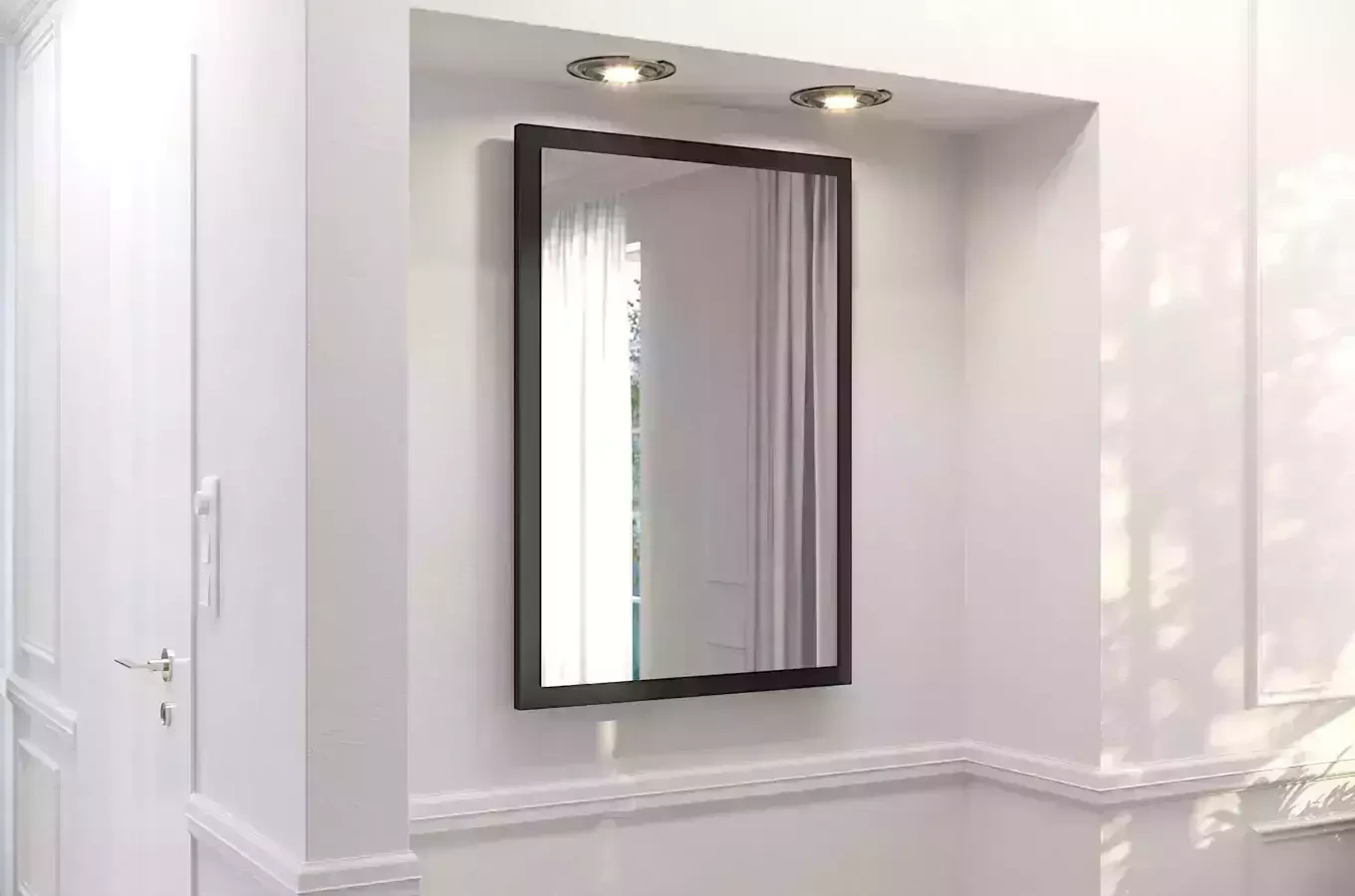 Elegancki, czarny zestaw mebli do przedpokoju Dancan EVELINE / wysoki połysk