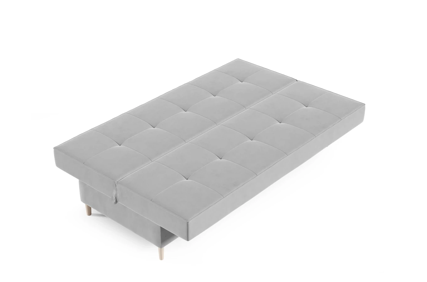 Nowoczesna sofa IRINA w skandynawskim stylu z funkcją spania i pojemnikiem na pościel