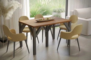 Nowoczesny rozkładany stół DUNAJ na metalowych nogach 130-405 x 90 cm (dąb stirling)