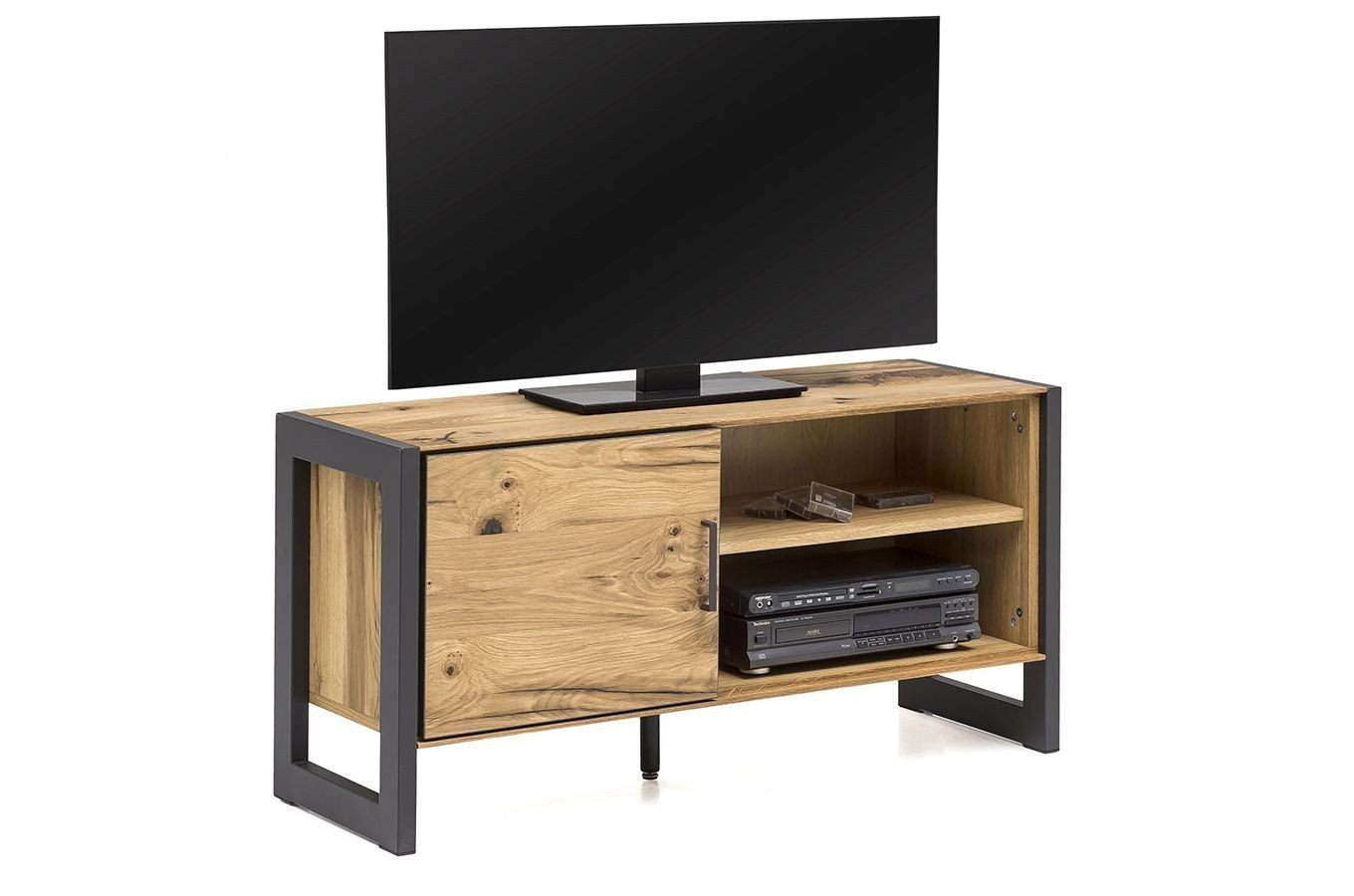 Nowoczesna dębowa szafka RTV TURID 1D / szer. 117,5 cm