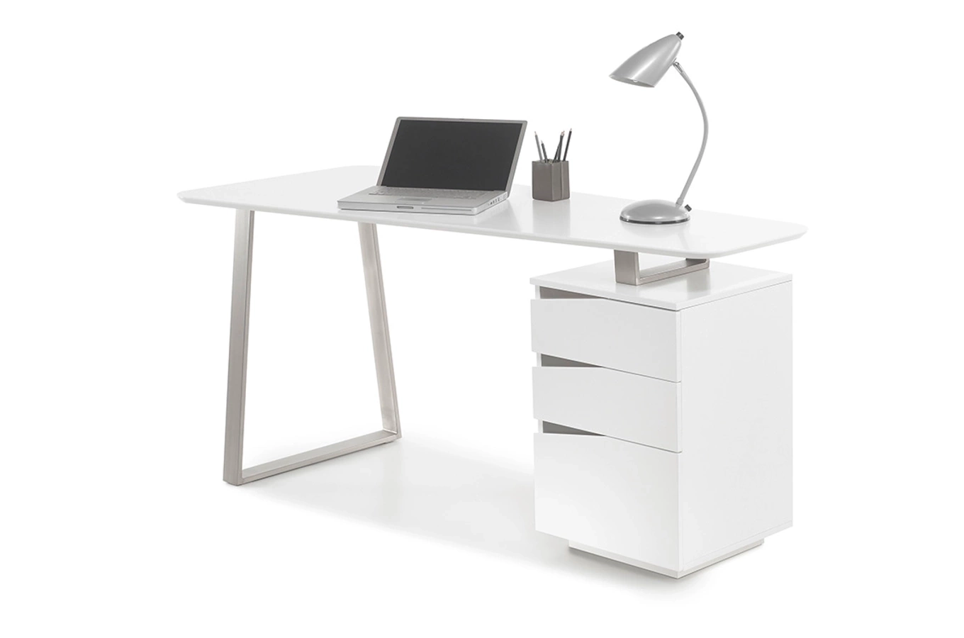 Nowoczesne białe biurko z szufladami TORI II / 150x67 cm