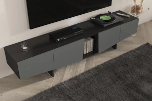 Nowoczesna szara szafka RTV z szufladami Skandica WING / szer. 200 cm