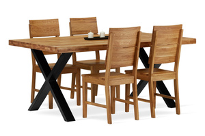 Stół dębowy HEKTOR z nogami w kształcie litery X / 160 x 100 cm