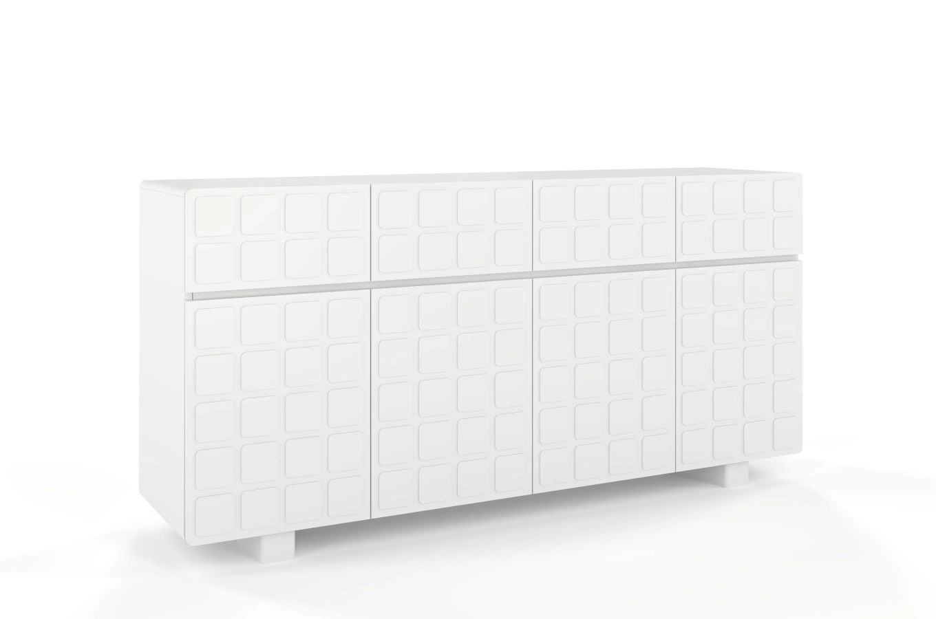 Nowoczesna komoda z frontami 3D Skandica CUBO LONG / kolor biały / szer. 169 cm