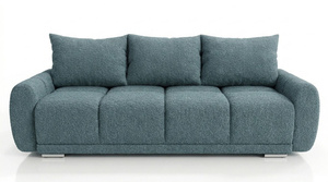 Nowoczesna rozkładana sofa 3-osobowa Skandica DUNA 3 z funkcją spania i pojemnikiem na pościel / boucle Centaur 09 / zgaszony niebieski / szer. 234 cm